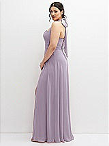 Side View Thumbnail - Lilac Haze Chiffon Convertible Maxi Dress with Multi-Way Tie Straps