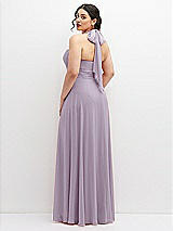 Rear View Thumbnail - Lilac Haze Chiffon Convertible Maxi Dress with Multi-Way Tie Straps