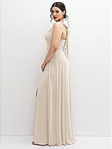 Side View Thumbnail - Oat Chiffon Convertible Maxi Dress with Multi-Way Tie Straps