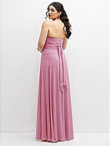 Alt View 6 Thumbnail - Powder Pink Chiffon Convertible Maxi Dress with Multi-Way Tie Straps