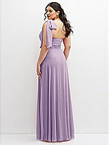Alt View 3 Thumbnail - Pale Purple Chiffon Convertible Maxi Dress with Multi-Way Tie Straps