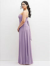 Alt View 5 Thumbnail - Pale Purple Chiffon Convertible Maxi Dress with Multi-Way Tie Straps