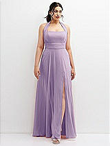 Front View Thumbnail - Pale Purple Chiffon Convertible Maxi Dress with Multi-Way Tie Straps