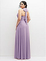 Rear View Thumbnail - Pale Purple Chiffon Convertible Maxi Dress with Multi-Way Tie Straps