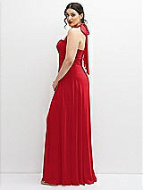 Side View Thumbnail - Parisian Red Chiffon Convertible Maxi Dress with Multi-Way Tie Straps