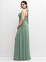 Side View Thumbnail - Seagrass Chiffon Convertible Maxi Dress with Multi-Way Tie Straps