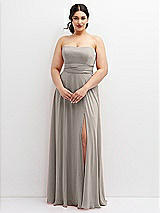 Alt View 4 Thumbnail - Taupe Chiffon Convertible Maxi Dress with Multi-Way Tie Straps