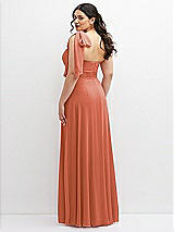 Alt View 3 Thumbnail - Terracotta Copper Chiffon Convertible Maxi Dress with Multi-Way Tie Straps