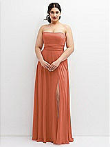 Alt View 4 Thumbnail - Terracotta Copper Chiffon Convertible Maxi Dress with Multi-Way Tie Straps