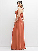 Side View Thumbnail - Terracotta Copper Chiffon Convertible Maxi Dress with Multi-Way Tie Straps