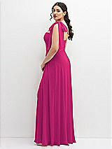 Alt View 2 Thumbnail - Think Pink Chiffon Convertible Maxi Dress with Multi-Way Tie Straps