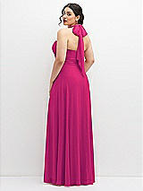 Rear View Thumbnail - Think Pink Chiffon Convertible Maxi Dress with Multi-Way Tie Straps
