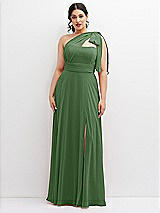 Alt View 1 Thumbnail - Vineyard Green Chiffon Convertible Maxi Dress with Multi-Way Tie Straps