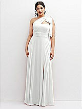 Alt View 1 Thumbnail - White Chiffon Convertible Maxi Dress with Multi-Way Tie Straps