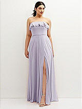 Front View Thumbnail - Moondance Tiered Ruffle Neck Strapless Maxi Dress with Front Slit
