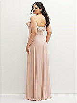 Rear View Thumbnail - Cameo Tiered Ruffle Neck Strapless Maxi Dress with Front Slit