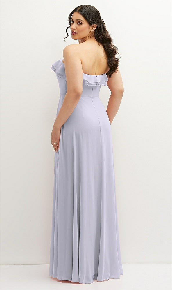 Back View - Silver Dove Tiered Ruffle Neck Strapless Maxi Dress with Front Slit