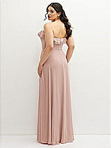 Rear View Thumbnail - Toasted Sugar Tiered Ruffle Neck Strapless Maxi Dress with Front Slit