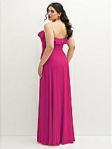 Rear View Thumbnail - Think Pink Tiered Ruffle Neck Strapless Maxi Dress with Front Slit