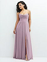 Alt View 1 Thumbnail - Suede Rose Chiffon Corset Maxi Dress with Removable Off-the-Shoulder Swags