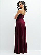 Alt View 3 Thumbnail - Cabernet Chiffon Corset Maxi Dress with Removable Off-the-Shoulder Swags