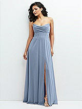 Alt View 1 Thumbnail - Cloudy Chiffon Corset Maxi Dress with Removable Off-the-Shoulder Swags