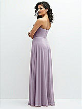 Alt View 3 Thumbnail - Lilac Haze Chiffon Corset Maxi Dress with Removable Off-the-Shoulder Swags