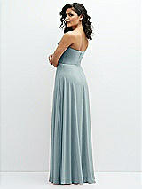 Alt View 3 Thumbnail - Morning Sky Chiffon Corset Maxi Dress with Removable Off-the-Shoulder Swags