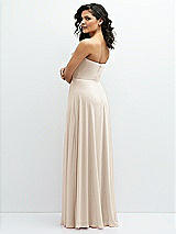 Alt View 3 Thumbnail - Oat Chiffon Corset Maxi Dress with Removable Off-the-Shoulder Swags