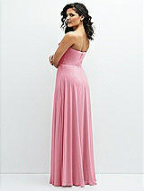 Alt View 3 Thumbnail - Peony Pink Chiffon Corset Maxi Dress with Removable Off-the-Shoulder Swags