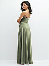 Alt View 3 Thumbnail - Sage Chiffon Corset Maxi Dress with Removable Off-the-Shoulder Swags