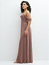 Side View Thumbnail - Sienna Chiffon Corset Maxi Dress with Removable Off-the-Shoulder Swags