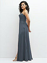 Alt View 2 Thumbnail - Silverstone Chiffon Corset Maxi Dress with Removable Off-the-Shoulder Swags
