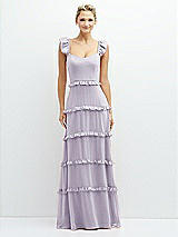 Front View Thumbnail - Moondance Tiered Chiffon Maxi A-line Dress with Convertible Ruffle Straps