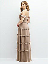 Alt View 3 Thumbnail - Topaz Tiered Chiffon Maxi A-line Dress with Convertible Ruffle Straps