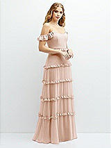 Alt View 2 Thumbnail - Cameo Tiered Chiffon Maxi A-line Dress with Convertible Ruffle Straps