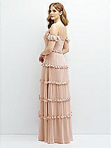 Alt View 3 Thumbnail - Cameo Tiered Chiffon Maxi A-line Dress with Convertible Ruffle Straps