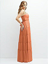 Side View Thumbnail - Sweet Melon Modern Regency Chiffon Tiered Maxi Dress with Tie-Back
