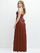 Rear View Thumbnail - Auburn Moon Modern Regency Chiffon Tiered Maxi Dress with Tie-Back