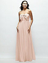Front View Thumbnail - Cameo Strapless Chiffon Maxi Dress with Oversized Bow Bodice