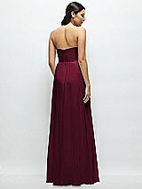 Rear View Thumbnail - Cabernet Strapless Chiffon Maxi Dress with Oversized Bow Bodice