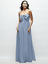 Front View Thumbnail - Cloudy Strapless Chiffon Maxi Dress with Oversized Bow Bodice
