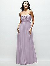 Front View Thumbnail - Lilac Haze Strapless Chiffon Maxi Dress with Oversized Bow Bodice