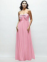 Front View Thumbnail - Peony Pink Strapless Chiffon Maxi Dress with Oversized Bow Bodice