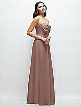 Side View Thumbnail - Sienna Strapless Chiffon Maxi Dress with Oversized Bow Bodice