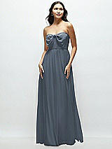 Front View Thumbnail - Silverstone Strapless Chiffon Maxi Dress with Oversized Bow Bodice