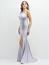Alt View 1 Thumbnail - Silver Dove Asymmetrical Open-Back One-Shoulder Stretch Satin Mermaid Dress