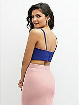 Rear View Thumbnail - Cobalt Blue Crepe Mix-and-Match Midriff Corset Top 