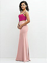 Side View Thumbnail - Think Pink Crepe Mix-and-Match Midriff Corset Top 