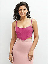 Front View Thumbnail - Tea Rose Crepe Mix-and-Match Midriff Corset Top 